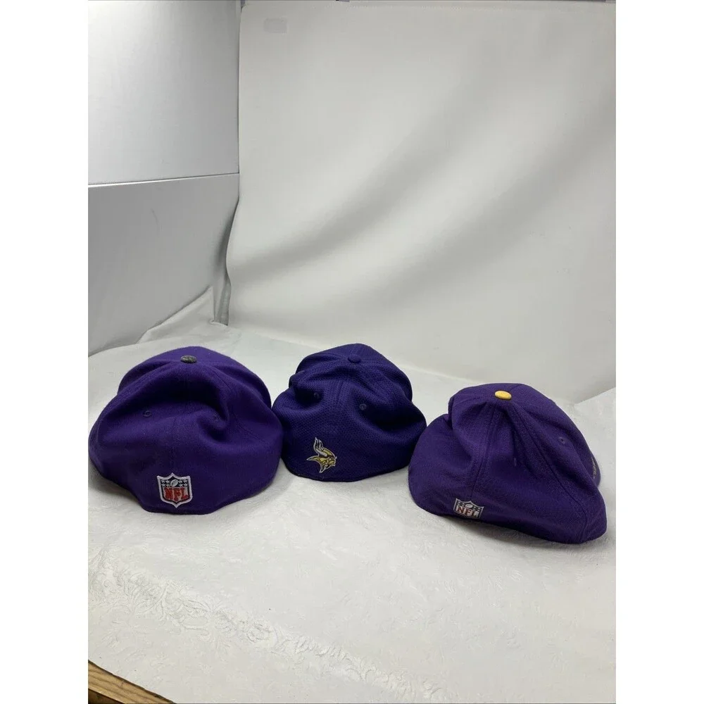 NFL Minnesota Vikings Hat LOT OF 3 Fitted Football Cap New Era M/L & L/XL